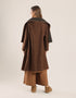 Coat with draped collar