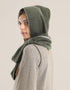 Reversible hooded scarf in 2 coloured jacquard
