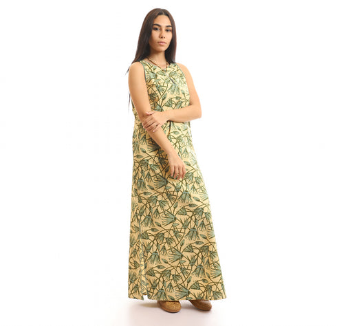 Long cotton printed dress