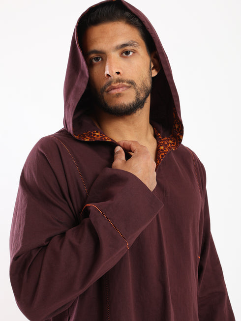 Cotton hooded shirt with Details
