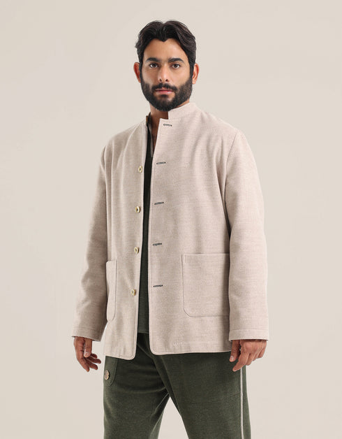 Button down wool blend jacket