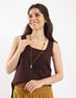 Cotton threads necklace with melted beads