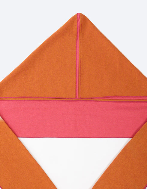 Reversible hooded scarf in 2 coloured jacquard