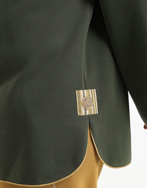 Long sleeves jacket with stand up collar