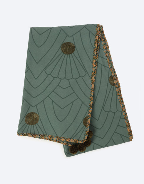 Milton embroidered printed shawl