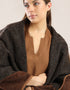 Coat with draped collar