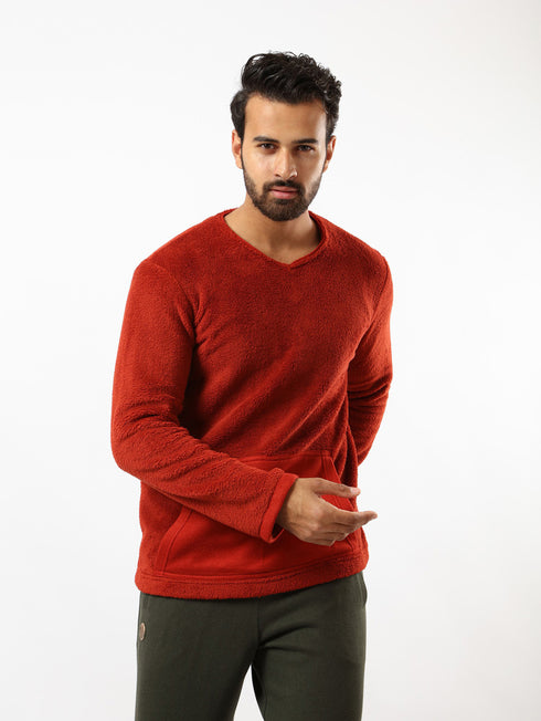 Long sleeve fur sweater