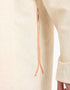 Long linen jellabiya with round neckline with slits