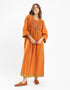 Embroidery cotton long dress