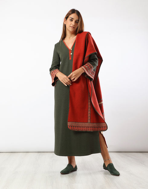 فستان متعرج مبطن