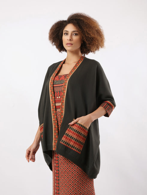 Knitted jacquard jacket