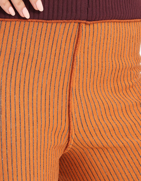 Reversible quilted pants with straight legs