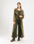 Long Organza coat with 2 big side slits