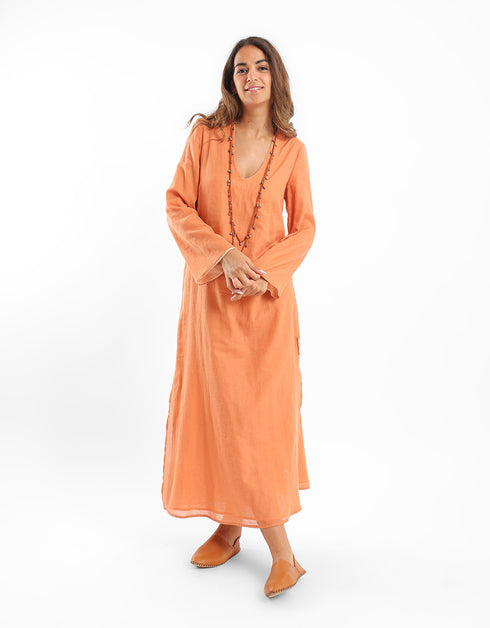 Reversible long jellabiya with long sleeves