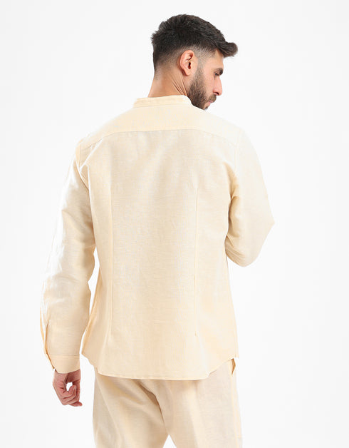 Linen shirt with front pocket