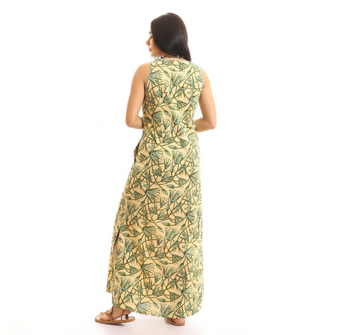 Long cotton printed dress