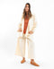 Hooded linen jacket with long sleeves