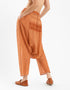 Printed harem pants with pleats on the front and back