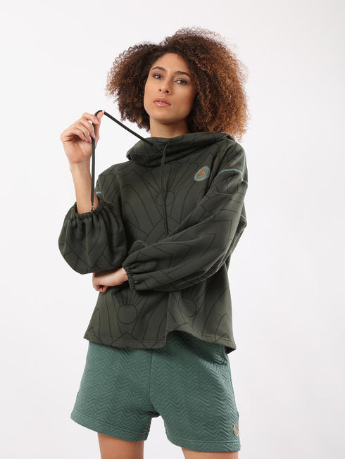 Printed milton sweatshirt with hoodie