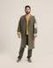 Quilted short coat with hoodie