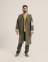 Quilted short coat with hoodie