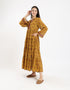 Long tear dress in light printed cotton