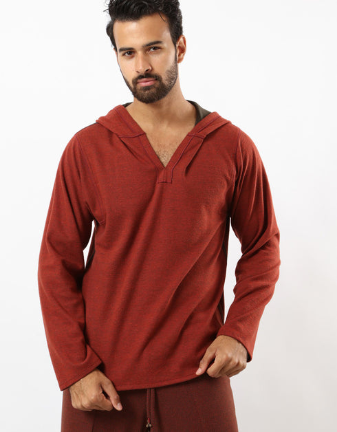 Jacquard hooded sweater