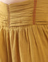 Wide leg drape waistline pants with embroidery