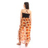 Printed gauze long dress with open back