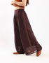 Wide leg drape waistline pants with embroidery