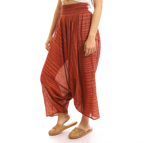Printed cotton gauze pants