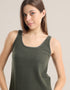 Reversible sleeveless tank top with round neck