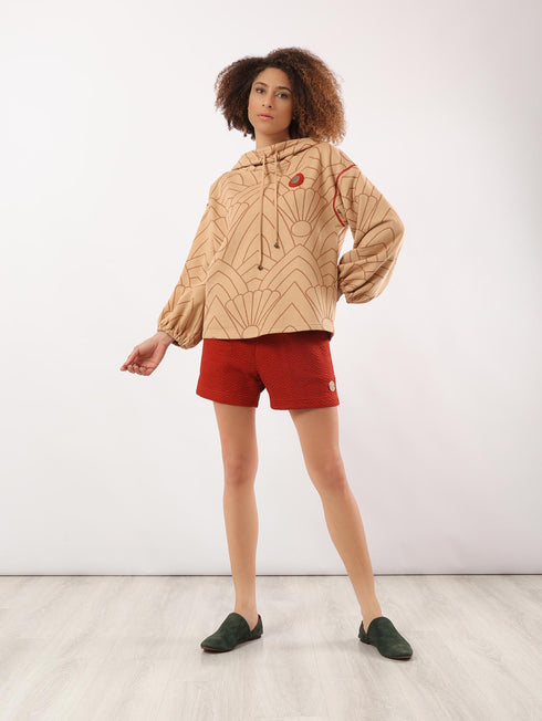 Printed milton sweatshirt with hoodie