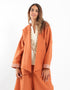 Hooded linen jacket with long sleeves