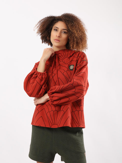 Printed milton sweatshirt with hoodie