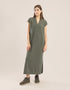 Long V neckline dress with side slits