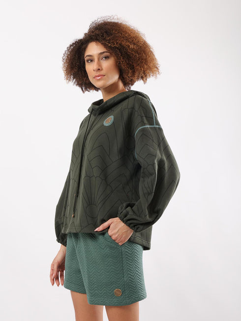 Printed milton sweatshirt with hoodie