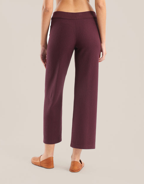 Reversible quilted pants with straight legs