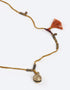 Cotton threads necklace with melted beads
