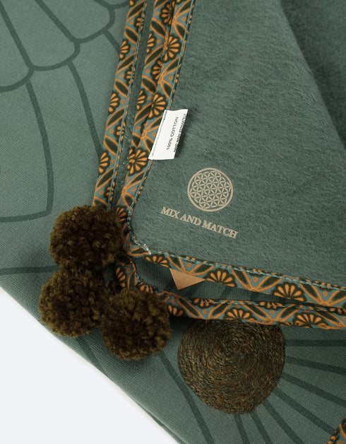 Milton embroidered printed shawl