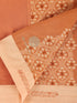 Plain light cotton scarf with printed borders