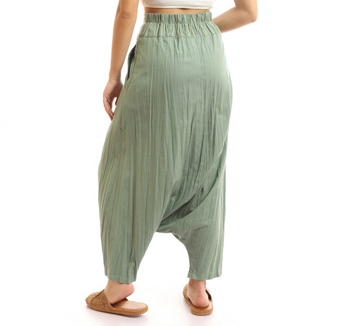 Harem pants in cotton chambray