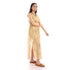 Printed gauze long dress with open back