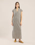 Long V neckline dress with side slits
