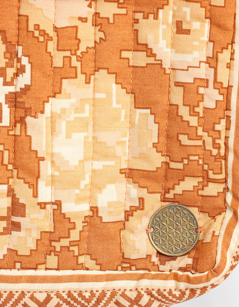 Printed padded bag with a small pouch