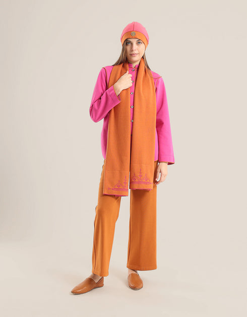 Reversible hat with hand embroidery