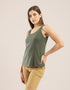 Sleeveless tank top with round neckline