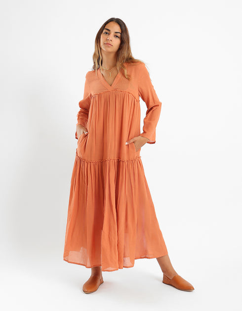 Long dress with V Neckline