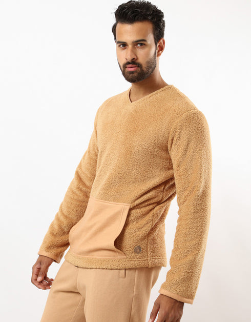 Long sleeve fur sweater