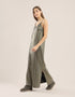 Sleeveless long dress with adjustable thin straps